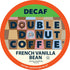 24 Count Double Donut Decaf French Vanilla Coffee Pods, Medium Roast Single Serve French Vanilla Bean Decaf Flavored