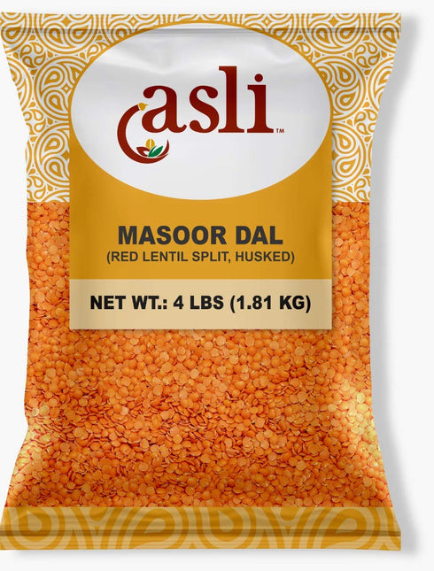 Asli Masoor Dal 4 Pound Bag| Indian Red Split Lentils - Protein