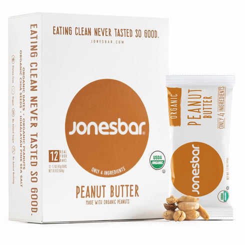 JONESBAR Organic Plant Based Protein Bars | Peanut Butter | Fruit &