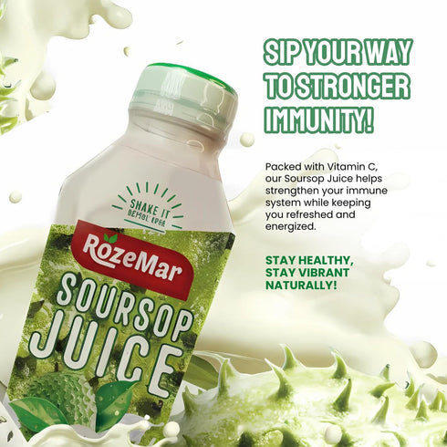 Rozemar 16 oz Pack 12 Soursop Juice | Tropical Soursop Beverage | Rich Flavor Superfruit Drink | fl Bottles |