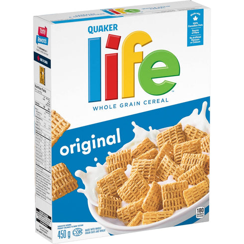 Life 450g/15.87oz Quaker Original Whole Grain Cereal , {Imported from Canada}