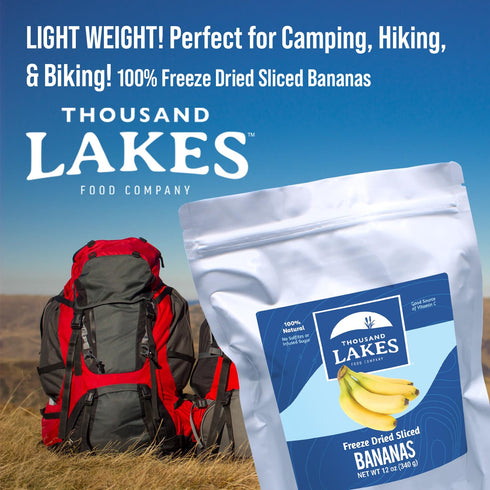 12 Thousand Lakes Freeze Dried Fruit - Sliced Bananas - Bulk ounces | No Sugar Added