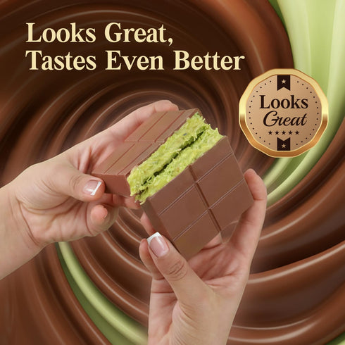 7 oz Dubai Chocolate Bar Pistachio Dessert with Pistachio Cream & Kataifi Filling | Gourmet Dubai Chocolate Filling |