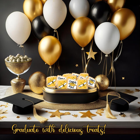 12 2026 Pack 12 Graduation Cookies Gift Basket Box | Individually Wrapped | Congratulations Congrats Grad for Women Men