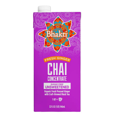 (Pack 3) (24 Bhakti Chai Tea Concentrate | Unsweetened Sugar-Free Tea, Organic Fresh Ginger, Black Tea, Spiced
