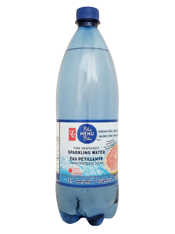 President Choice PC Blue Menu Pink Grapefruit Flavored Sparkling Water, 1L/35.2 fl oz