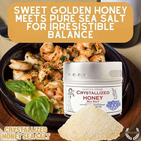 3.0oz #15 Crystallized Honey Sea Salt | Non GMO Verified | Magnetic Tin | | Finishing Salt | Crafted in Small Batches