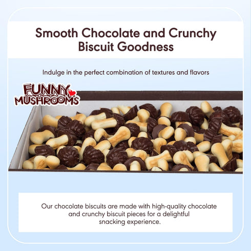 Miltonas 3 Pack (150g Mini Mushroom Shaped Chocolate Cookies - Funny Chocolate Mushrooms with Crunchy Bite-Sized Pieces