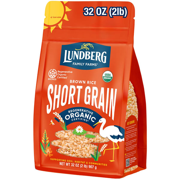 Lundberg Short Grain Brown Rice, Regenerative Organic Certified Slightly Nutty, Sticky Rice