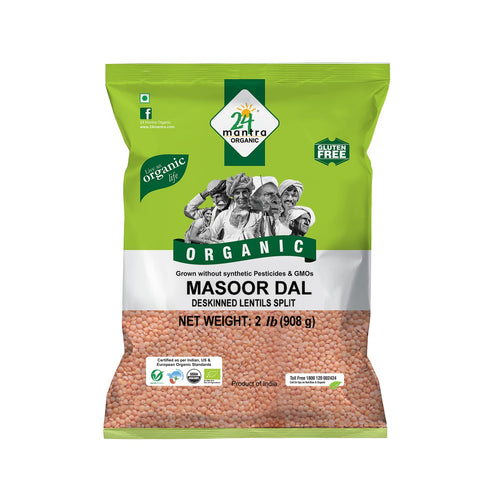 24 Mantra Organic 24 Mantara Masoor Dal - 2 Lb,, 2 Pound