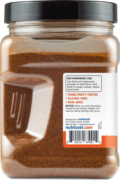 (1 Nutricost Pantry Habanero Powder Pound Per Bottle) - Pure Powdered Habanero : Great for Spicy Snacks, Cooking