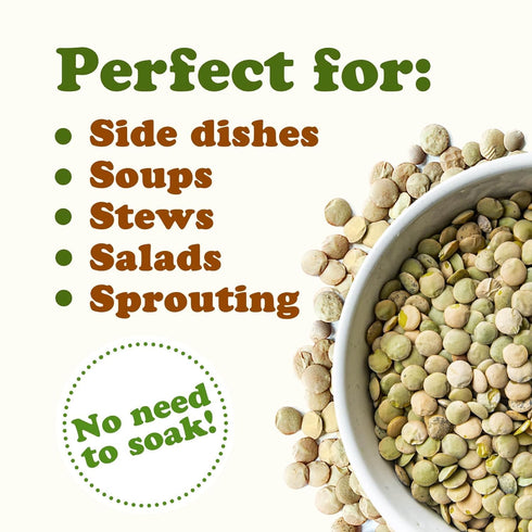 3 Food to Live - Whole Green Lentils, Pound Dried Raw Lentils, Sproutable, Kosher, Vegan. Rich in Dietary Fiber