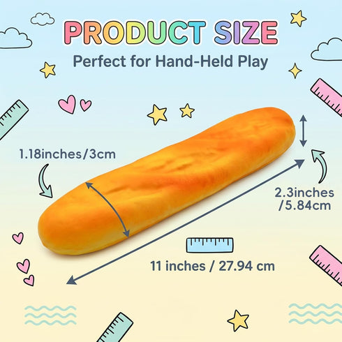 Chedin 11" Lifelike French Baguette Replica for Kitchen Display - Long, Yellow