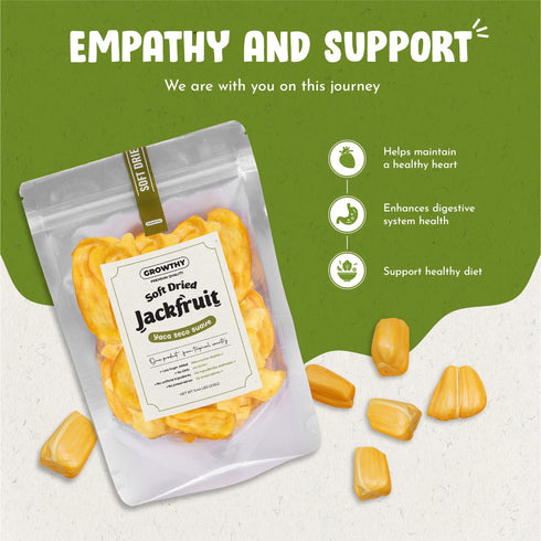 GROWTHY 200Gram 100% Soft Dried Jackfruit Chips Healthy Snack for Adults & Kids, All-Natural, Less Added Sugar