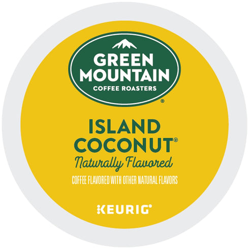 24 Count (Pack 1) Green Mountain Coffee Roasters Island Coconut, Single-Serve Keurig K-Cup Pod, Flavored Light Roast