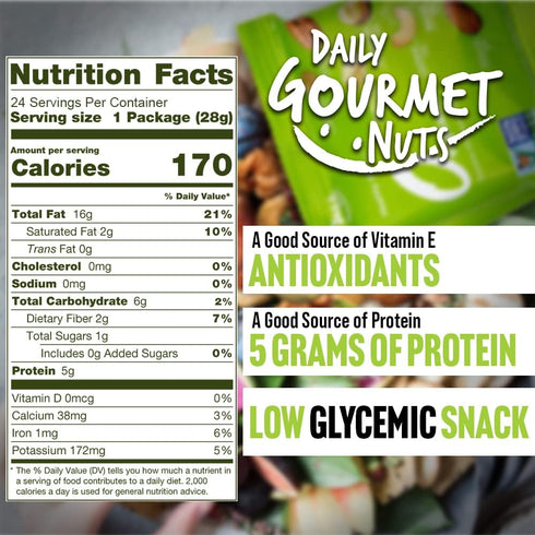 Packs/Individually Packs/Deluxe Daily Gourmet Nuts - Unsalted Mixed Nuts Snack Wrapped Snacks/Nut Snacks/No