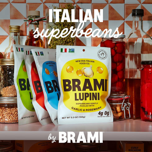 7g 0g 5.3 (Pack 8) BRAMI Lupini Beans Snacks, Mediterranean Medley | Plant Protein, Net Carbs | Vegan, Vegetarian