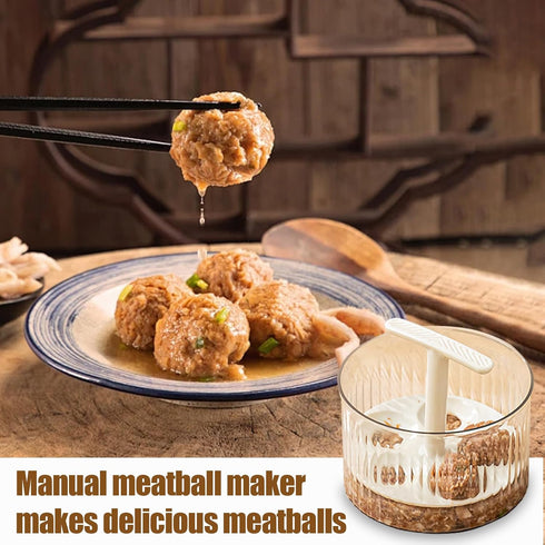 Generic 12.5x11cm Meatball Machine PET PP | Manual Translucent Meatball Maker | Hand-operated Meatbaell Shaper | Easy