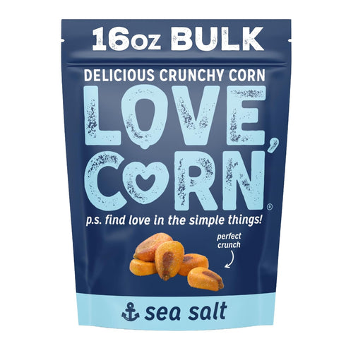 LOVE CORN Sea Salt 16oz x 1 Bag - Delicious Crunchy Corn