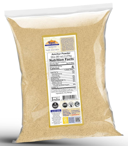 80oz (5lbs) 2.27kg Rani Amchur (Mango) Ground Powder Spice Bulk ~ All Natural, Indian Origin | No Color | Gluten