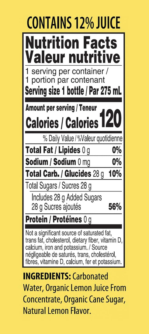 9.3oz (6 Pack) Tuscanini Organic Sparkling Lemonade, | No Food Coloring or Artificial Flavors | Product of Italy |