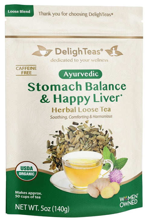 DelighTeas Stomach & Liver Tea | Ayurvedic Herbal Blend for Digestion |