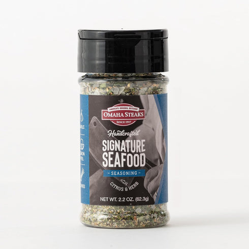 (1 1 1 Omaha Steaks Seasoning Flight jar Private Reserve Rub, jar Signature Seafood Rub, jar Omaha Steaks Seasoning)