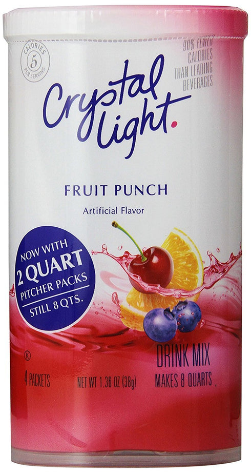 Crystal Light Fruit Punch Drink Mix (16 Pitcher Packets, 4 Canisters of