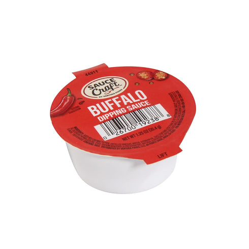 1.25 oz, Pack 96 Ventura Foods Sauce Craft Buffalo Sauce Dip Cups, Aged Cayenne & Garlic, Savory Heat Wing Condiment