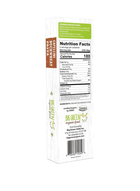8.8oz, (6) Organic Buckwheat Capellini, New Concept Pasta