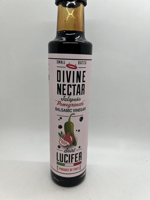 250 ml, Saint Lucifer, Divine Nectar, Jalapeno Pomegranate Balsamic Vinegar, Product of Italy, Barrel-aged
