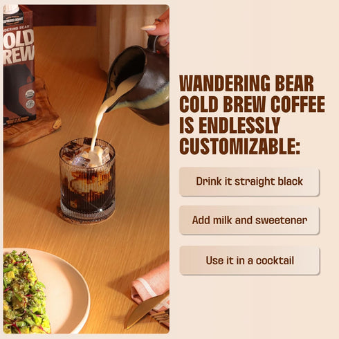 21 32 fl.oz Wandering Bear Organic Unsweetened Extra Strong Cold Brew in a Box - Make Your Own Iced Coffee Drink