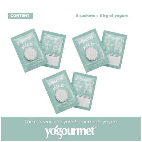 (6 Pack 6 3 Yogourmet Mild Yogurt Starter = Quarts of Yogurt) - Make Yogurt at Home - Starter Culture - All Natural