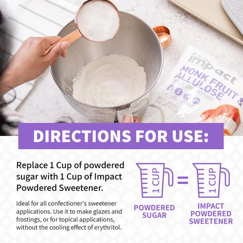 4lb Impact - Monk Fruit Allulose Sweetener, Crystallized Blend Sugar Substitute - Zero Calorie Low-Carb Essential