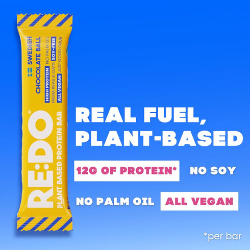 9 12g RE:DO Plant-Based Swedish Chocolate Ball Plant-Based Protein Bars, Bars, Vegan Protein, Dairy Free, No Palm Oil