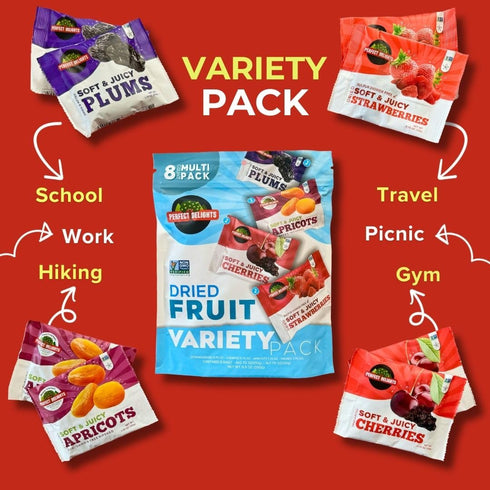 Multipack Packs, Pack (8 Pack/ 2 Perfect Delights Sun-Dried Fruits, Vegan, Healthy Snack Dried Fruits On-the-Go