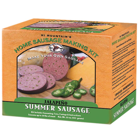 Hi Mountain Summer Sausage Seasoning Kit | JALAPENO | Includes 10 Casings,