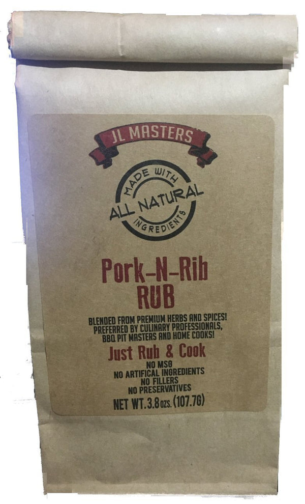 JL Masters All Natural Meat Rub -Pork & Rib Rub -3 (three) 3.8oz packages