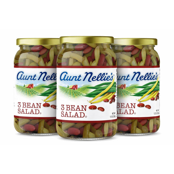 Aunt Nellies 3 Bean Salad Classic Sweet Tangy Ready-to-Eat Bean Medley Green