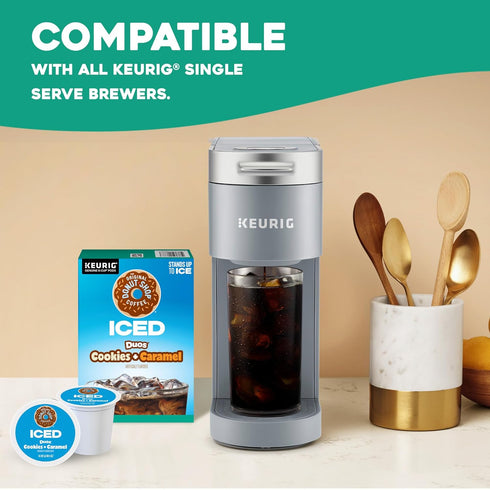 60 Count (6 Packs 10) The Original Donut Shop ICED Duos Cookies + Caramel Coffee, Keurig Single Serve K-Cup Pods