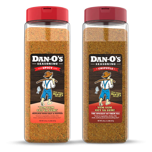 Dan-O's Seasoning Large 2 Bottle Combo | Spicy & Chipotle | 2