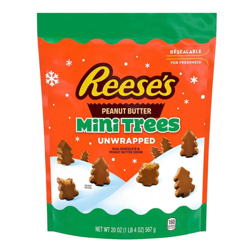 The Hershey Company Reese's Peanut Butter Mini Trees Unwrapped, Milk Chocolate, Christmas Holiday Candy, Resealable