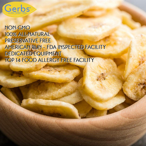 14 oz. 14 Gerbs Sweetened Banana Chips | Preservative-Free, Lightly Crisped, Resealable Bag | Naturally Sweet Snack |
