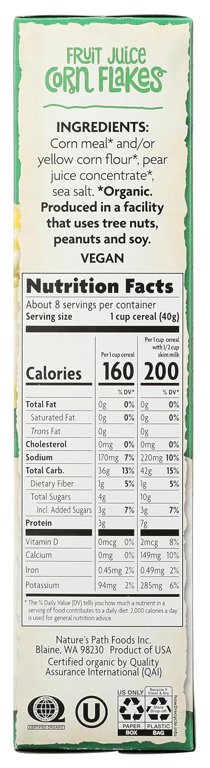 10.6OZ NATURES PATH CEREAL FLK CORN BOX ORG