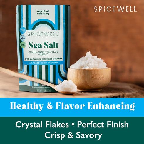 5oz Spicewell Sea Salt Pouch - Artisanal Hand-Harvested, High in Electrolytes, Magnesium, Potassium & Calcium, Plastic