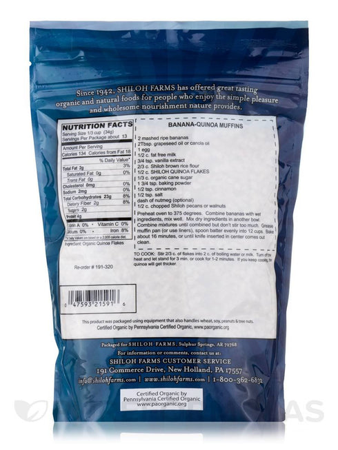 Shiloh Farms 16 oz (454 Organic Quinoa Flakes, g)