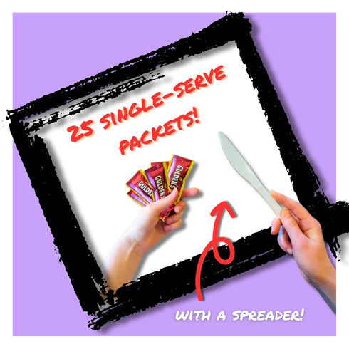 Set: Packets (9g) 25 Count CMC 25 packets) Gift Spicy Brown Mustard with Spreader in Food-Safe Slide-Seal Bag by