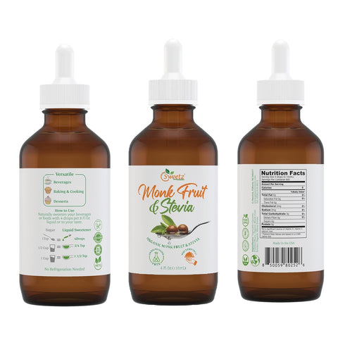 0 0 2400 4 oz 3 Pack Preservative-Free Liquid Monk Fruit & Stevia Drops Organic Monk Fruit & Organic Stevia Blend