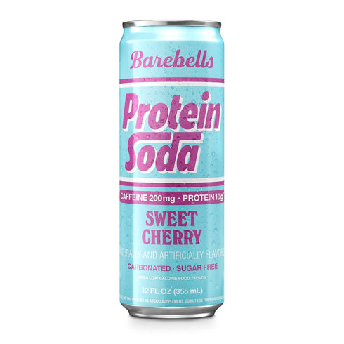 10g 200mg 12 oz Barebells Protein Soda Sweet Cherry, Protein, Caffeine, Sugar Free Energy Drink, fl