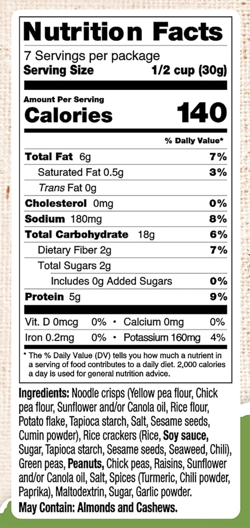 7-ounce (Pack 6) Bhuja Cracker Mix, Bags